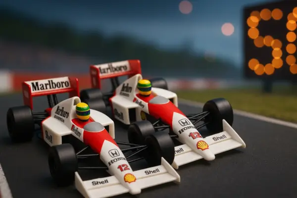 Miniatura McLaren MP4/4 Senna 1988 Impressão 3D.